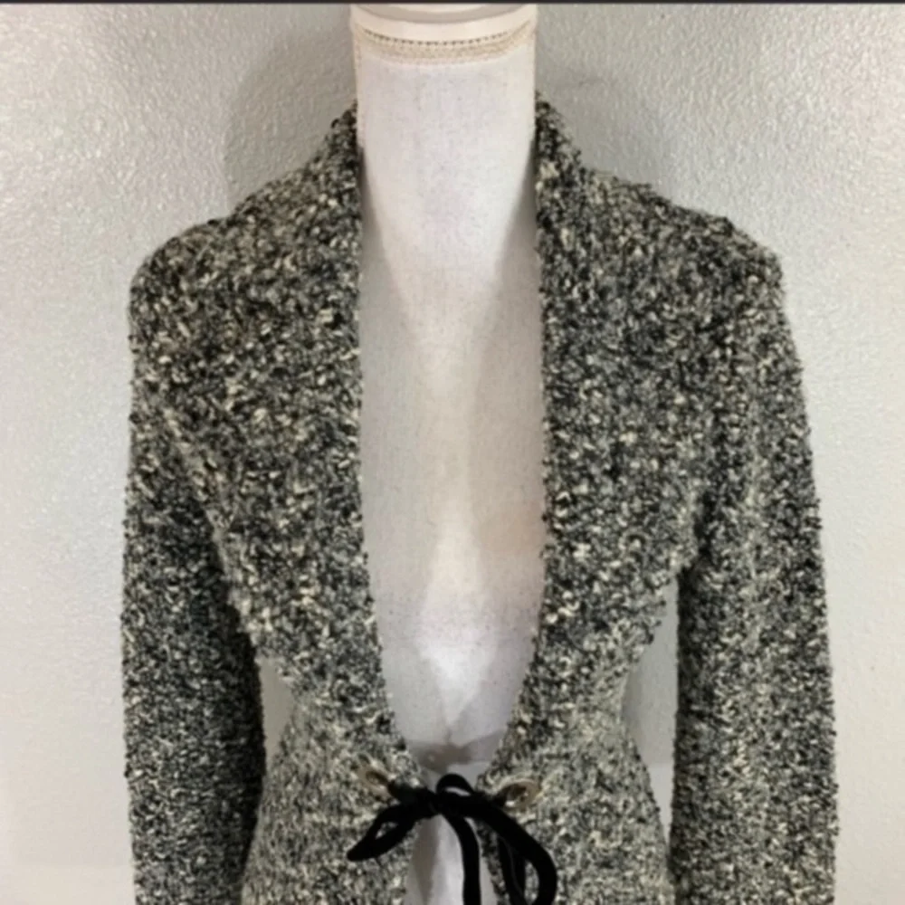 Classiques Entier black gray white wool tie jacket